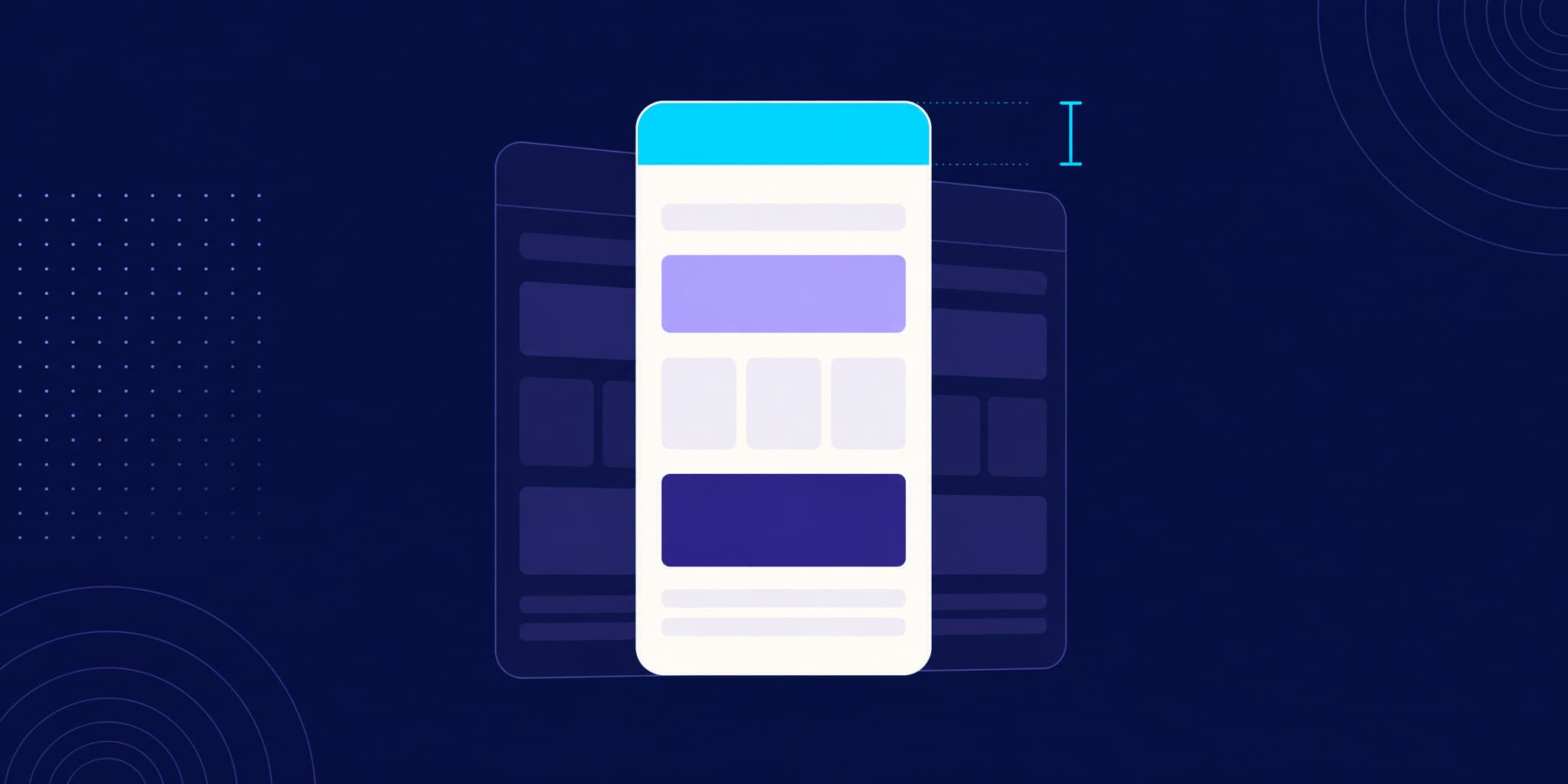 Abstract illustration of a mobile screen with its status bar covered by a masking band