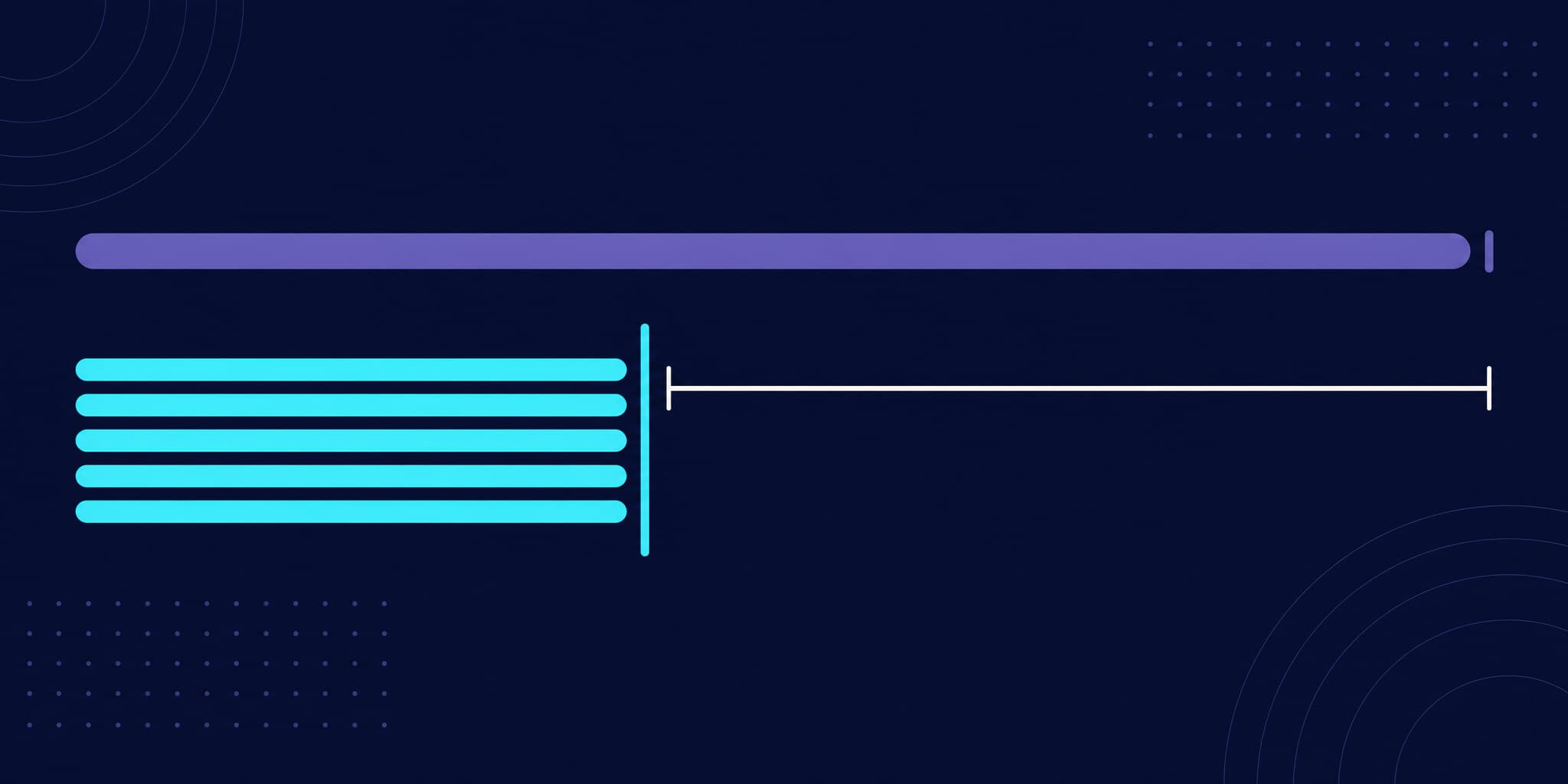 Abstract illustration of one long serial test run replaced by six parallel runs finishing far earlier