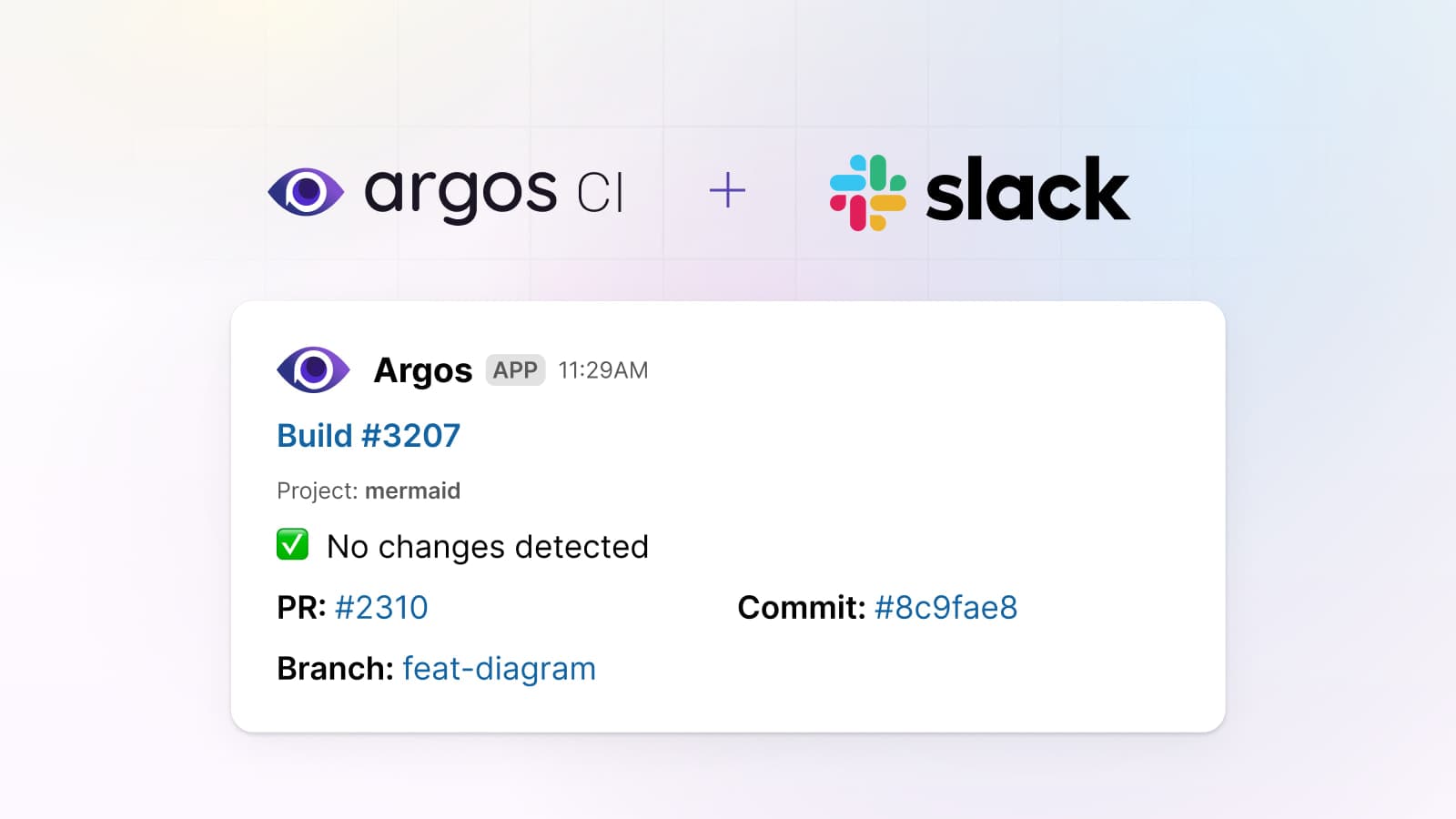 Slack notification example from Argos