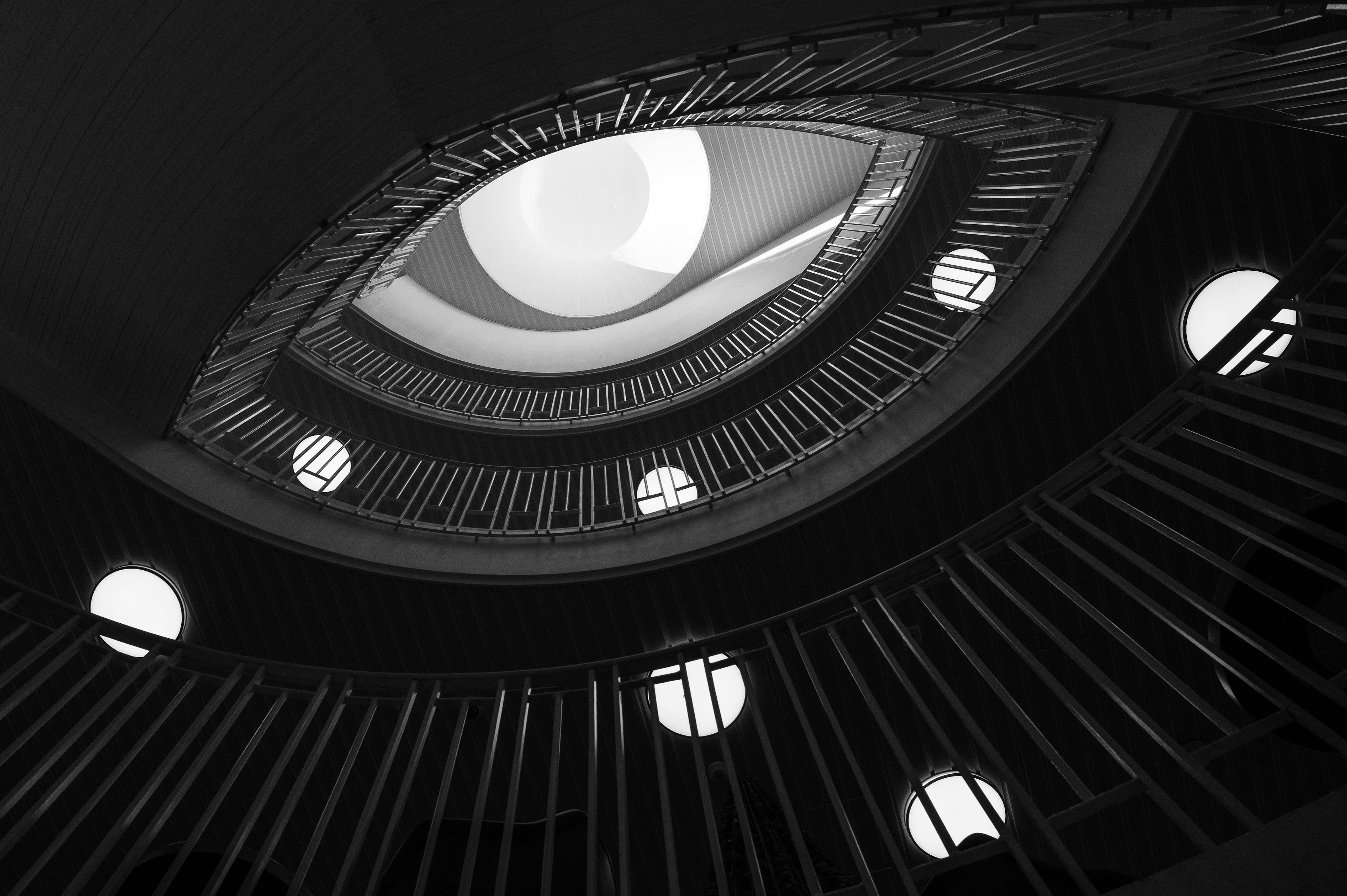 Staircase / eye in library — Photo by Petri Heiskanen