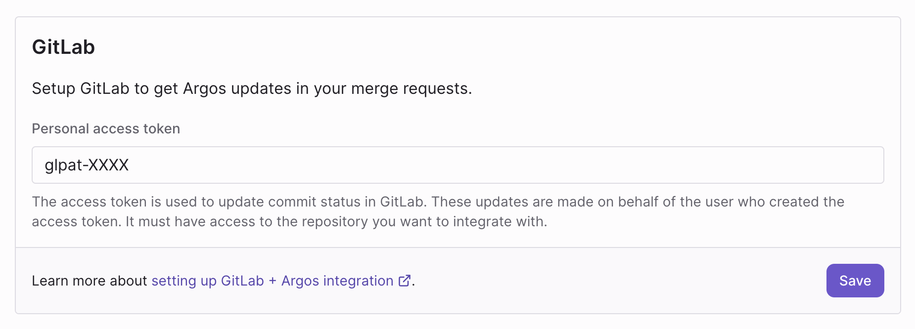 Configure GitLab in Argos