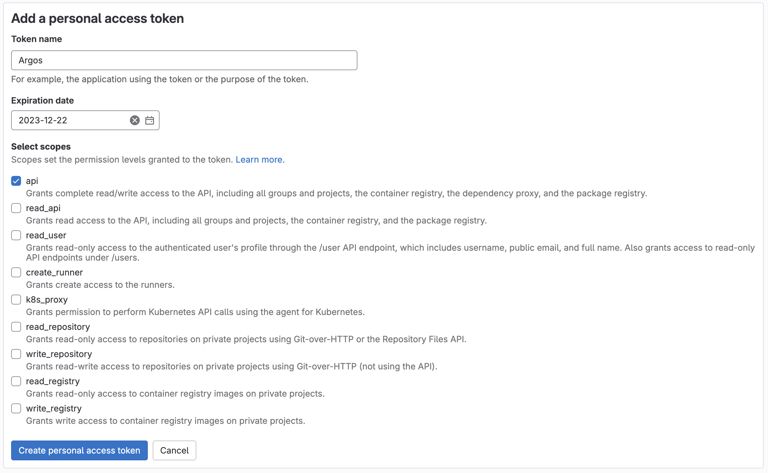 Generate a Personal Access Token in GitLab