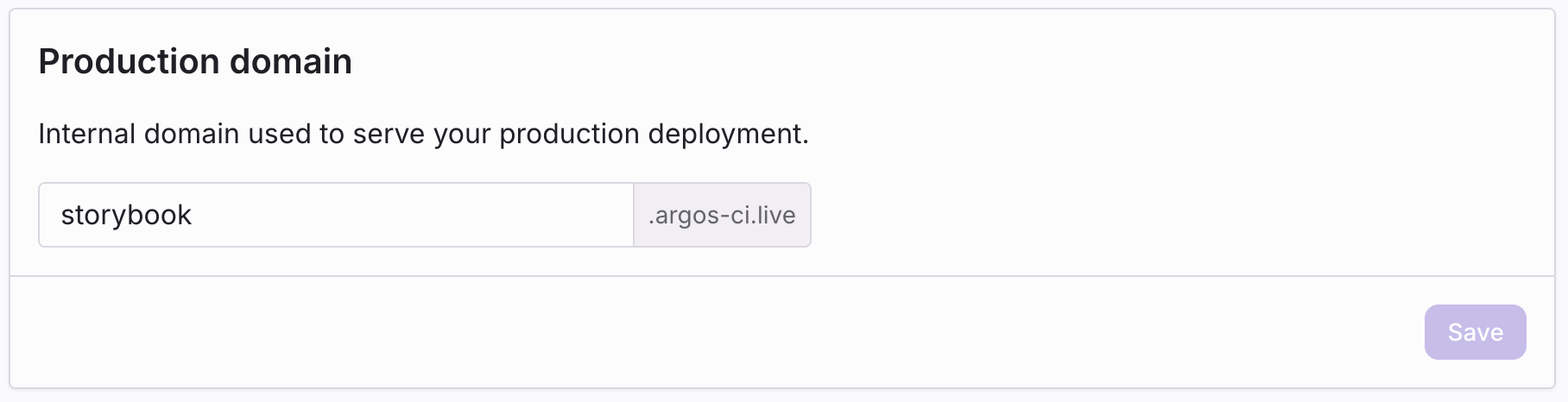 Production domain setting